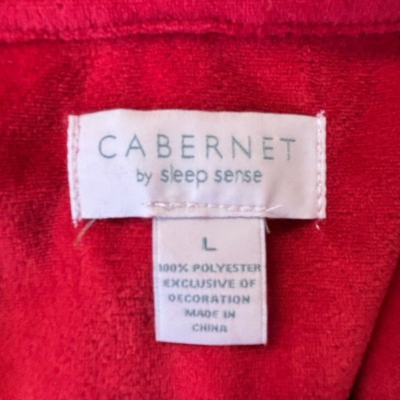 Red Velour Stretch Pajamas - Cabernet by Sleep Sense - Picture 7 of 9